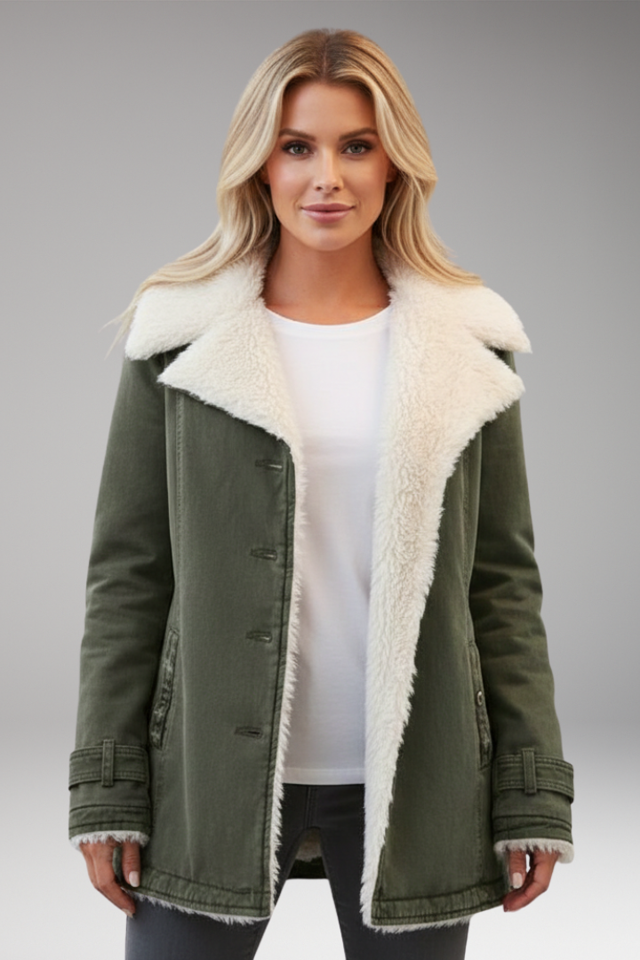 Women’s Jacket with High Collar and Front Zipper