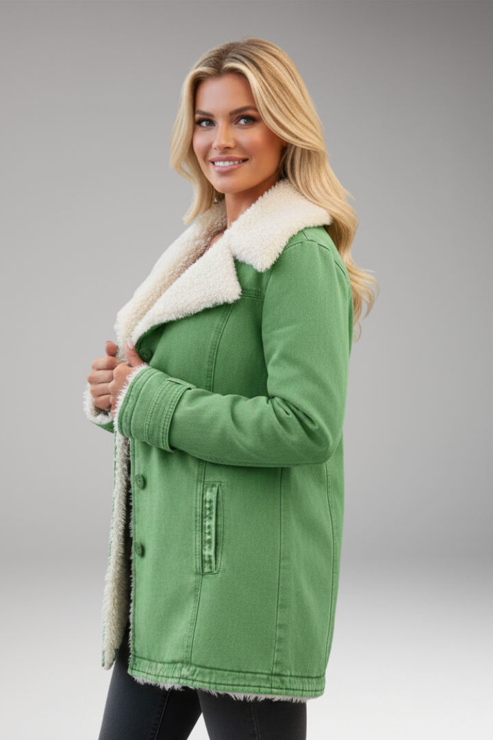 Women’s Jacket with High Collar and Front Zipper