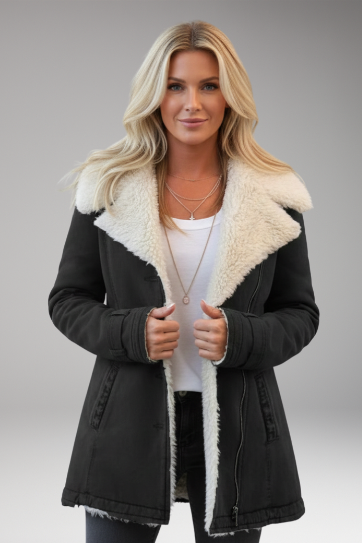 Women’s Jacket with High Collar and Front Zipper