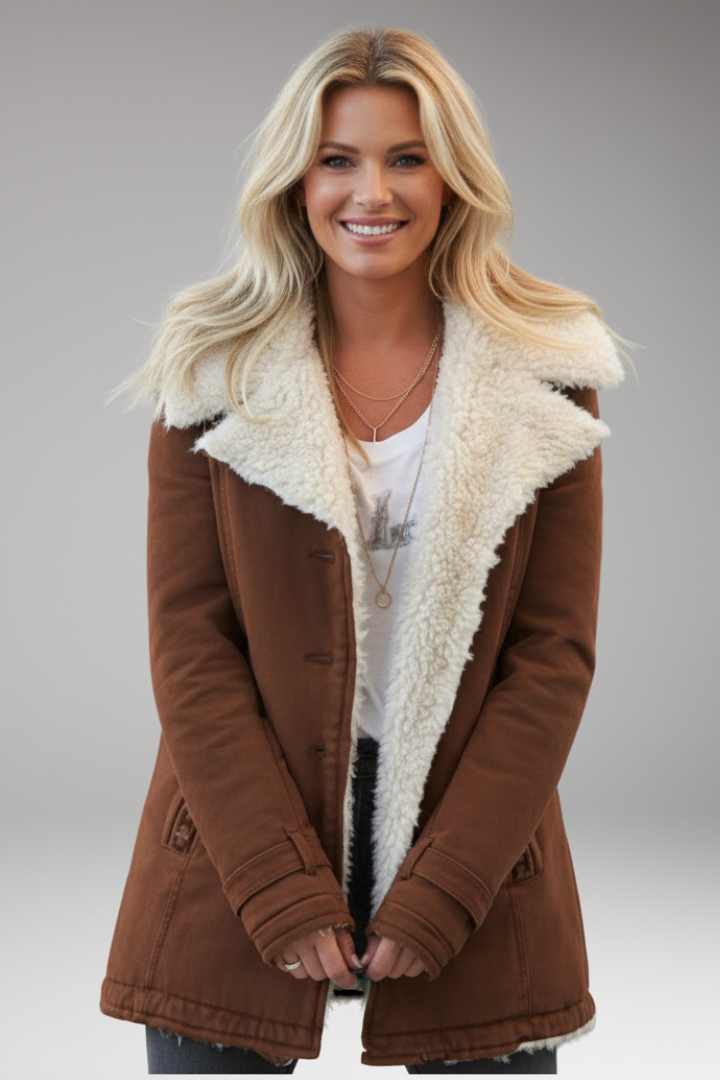 Women’s Jacket with High Collar and Front Zipper