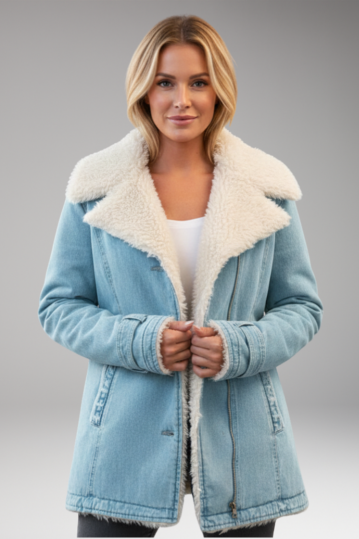 Women’s Jacket with High Collar and Front Zipper