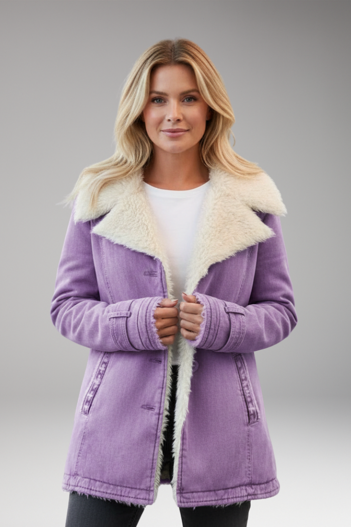 Women’s Jacket with High Collar and Front Zipper