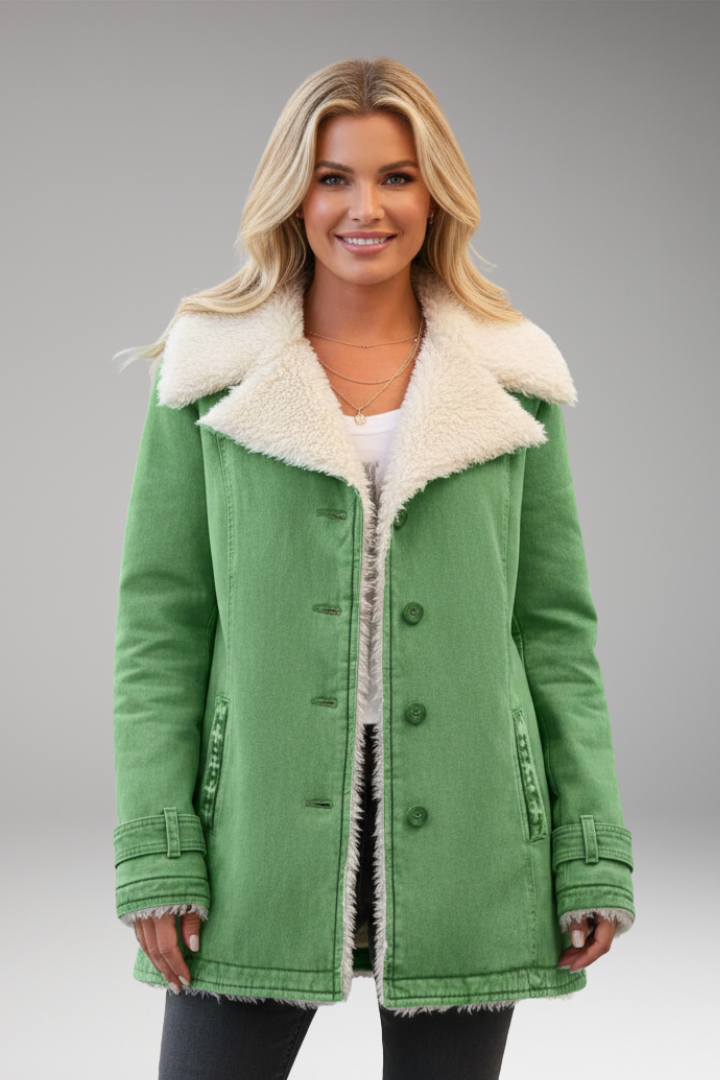 Women’s Jacket with High Collar and Front Zipper