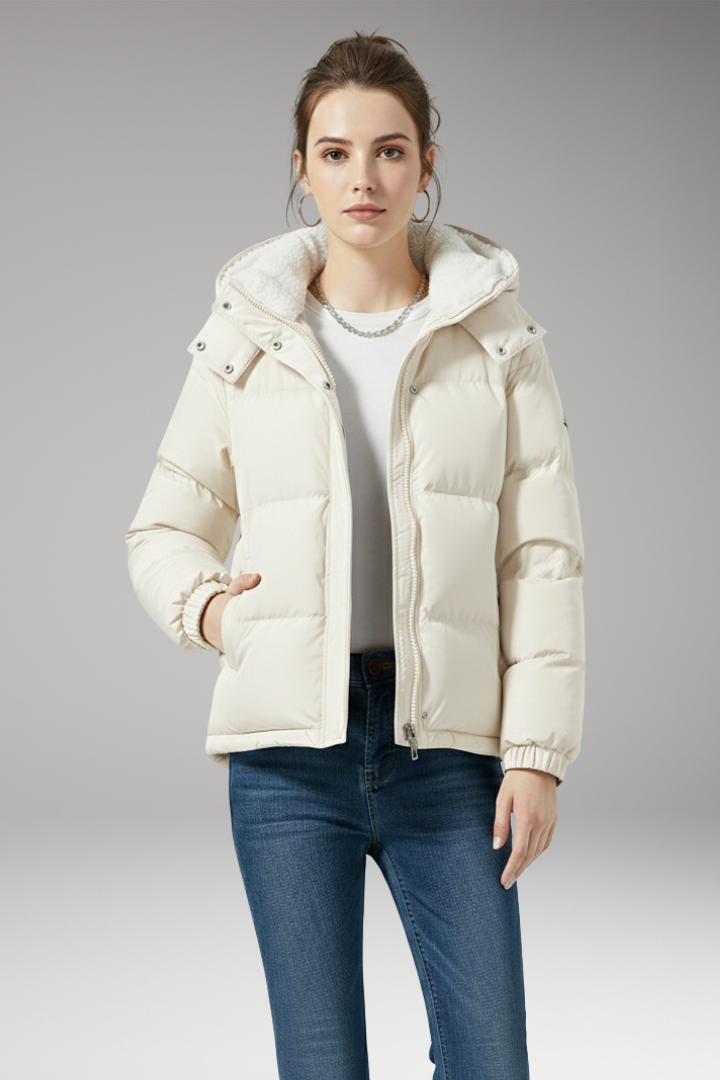 Women's Jacket with Hood and Fleece Lining
