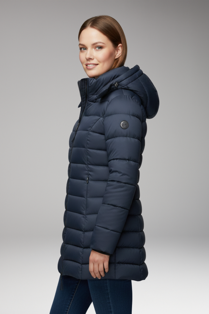 Women's Jacket with Hood and Zipper Closure