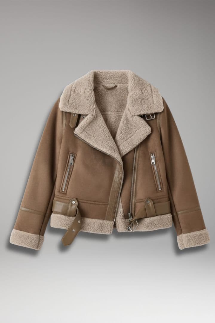 Women’s Jacket with Notched Collar and Zip Closure