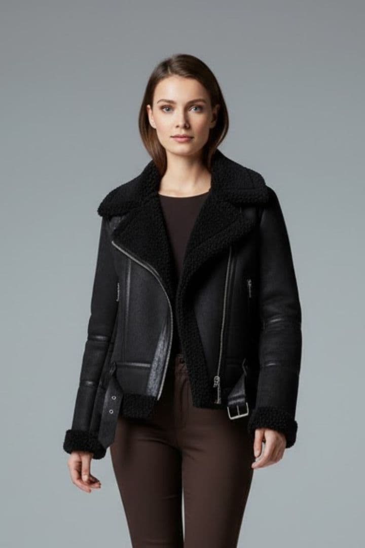 Women’s Jacket with Notched Collar and Zip Closure
