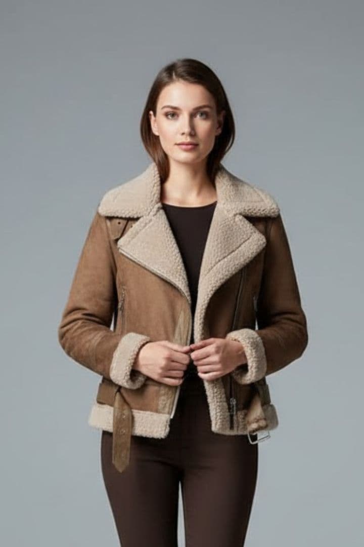 Women’s Jacket with Notched Collar and Zip Closure