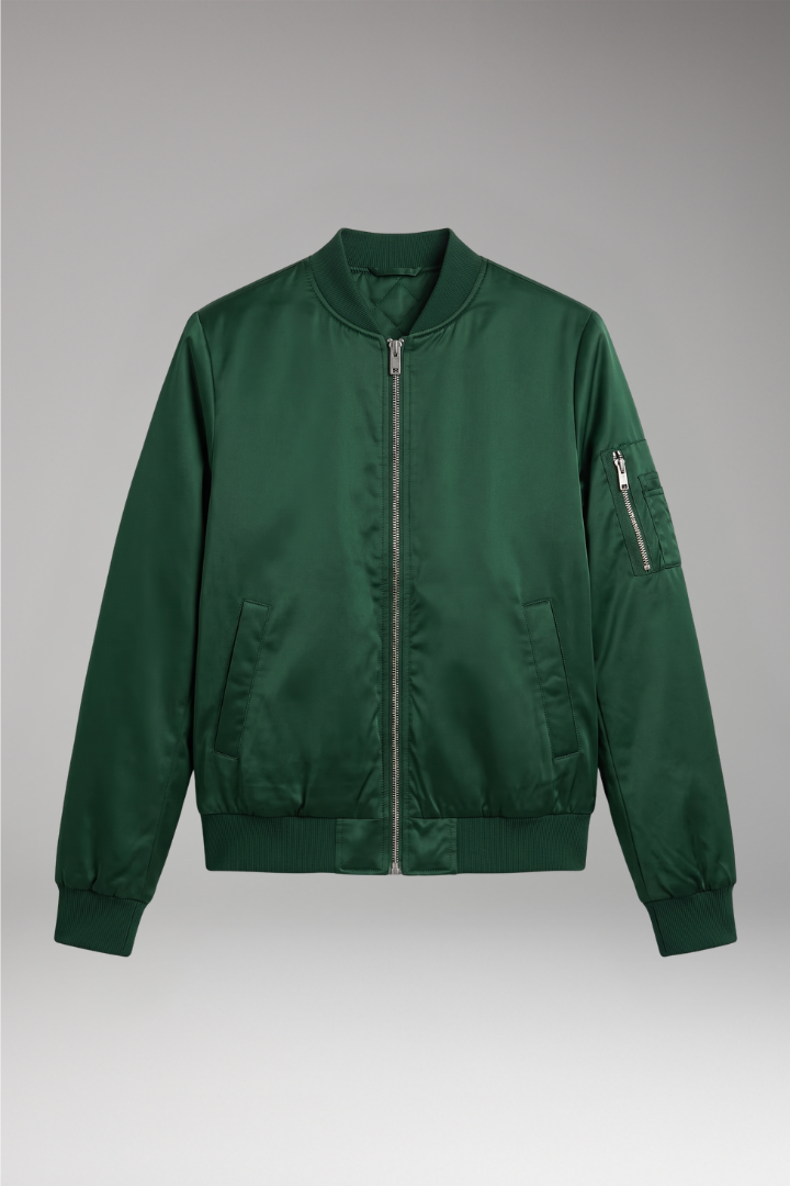 Women's Jacket with Zip Closure and Sleeve Pocket