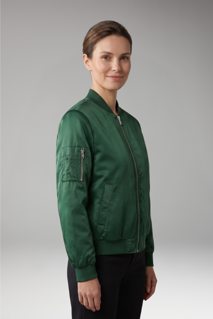 Women's Jacket with Zip Closure and Sleeve Pocket