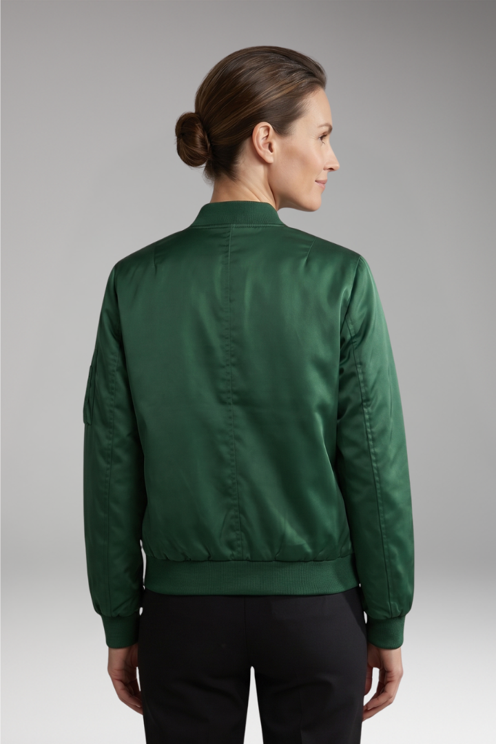Women's Jacket with Zip Closure and Sleeve Pocket