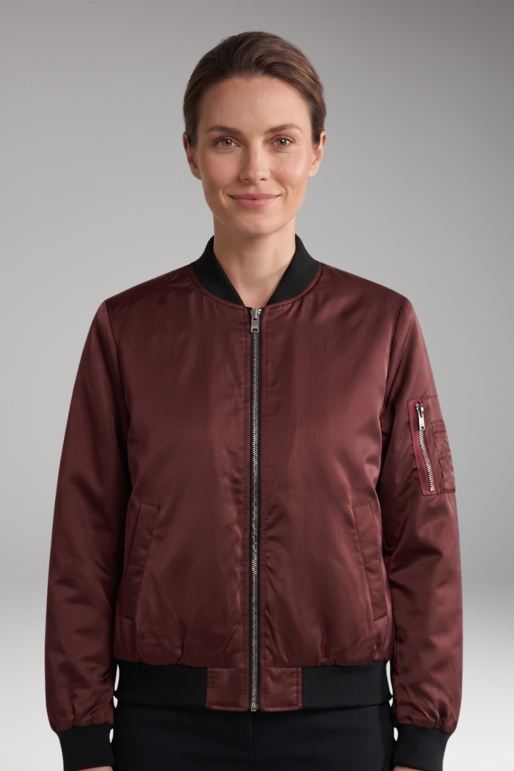 Women's Jacket with Zip Closure and Sleeve Pocket