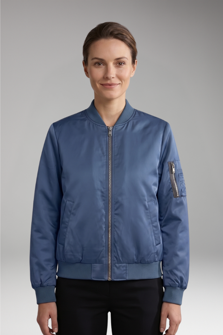 Women's Jacket with Zip Closure and Sleeve Pocket