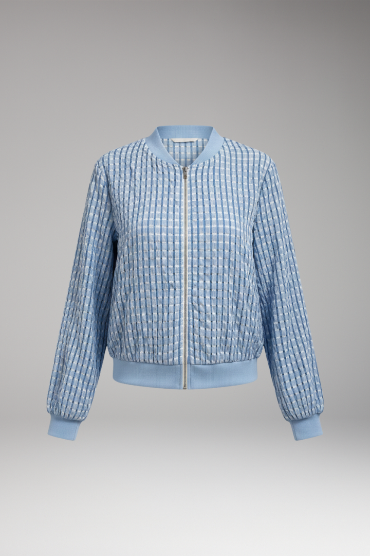 Women's Jacket with Zip Closure and Textured Surface
