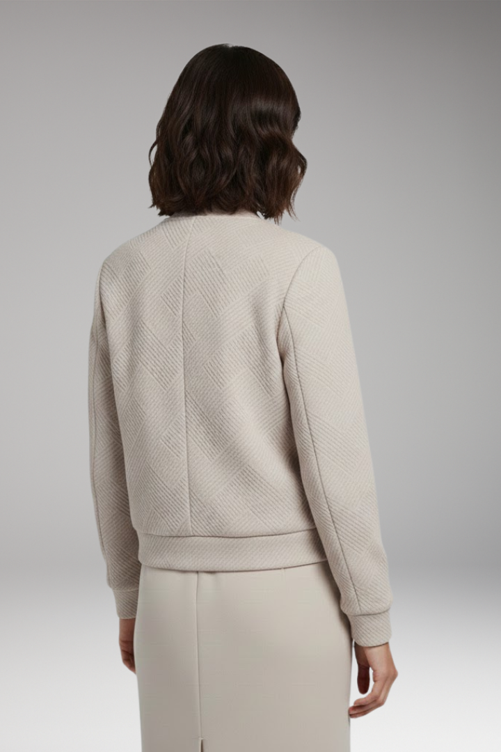 Women's Jacket with Zipper and Ribbed Surface
