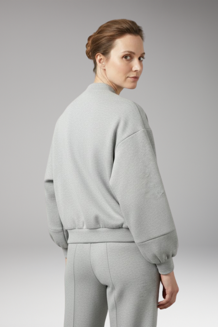 Women's Jacket with Zipper and Voluminous Sleeves