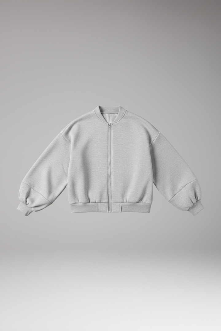 Women's Jacket with Zipper and Voluminous Sleeves