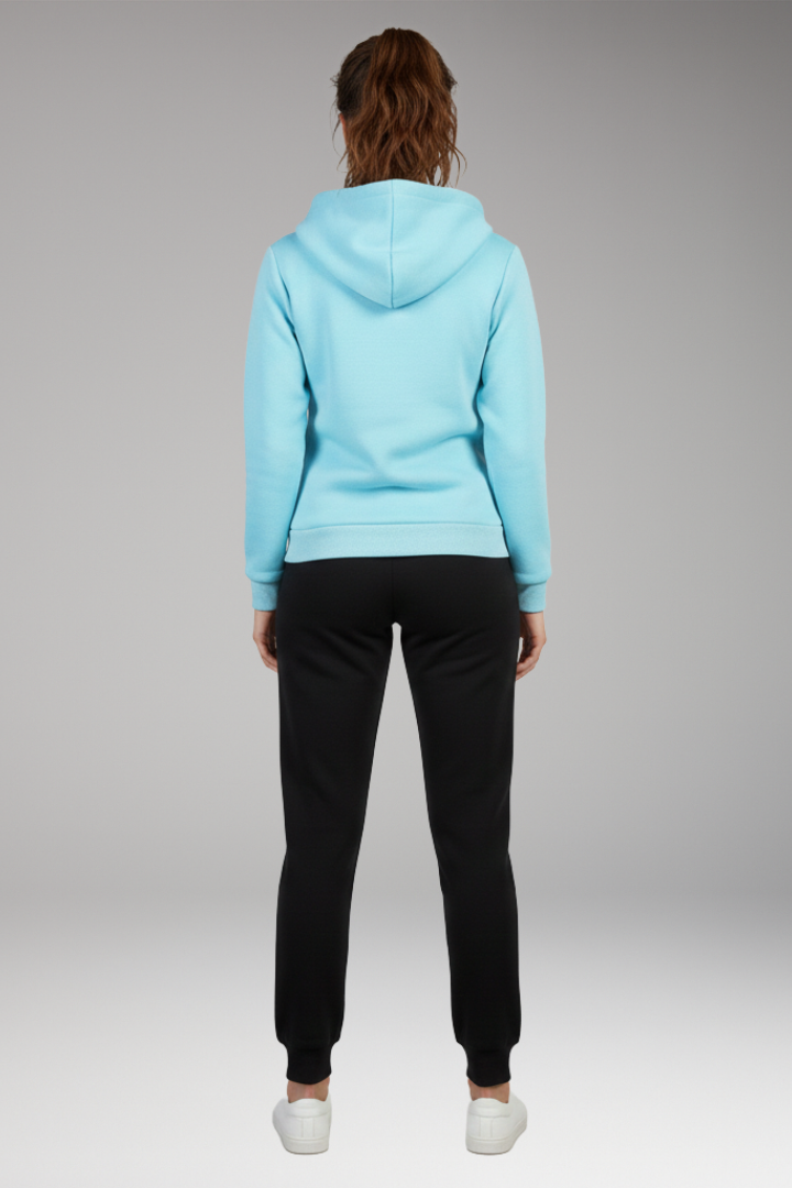 Women’s Jogging Set with Printed Hoodie and Tapered Pants