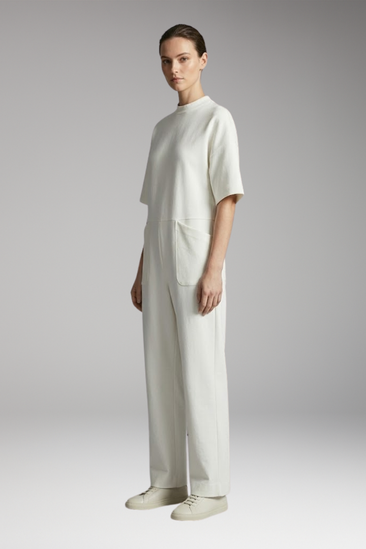 Women's Jumpsuit with Round Neck and Wide Legs