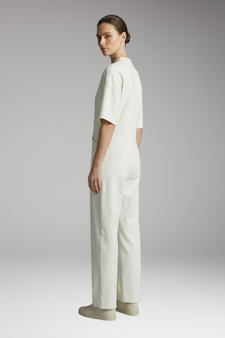 Women's Jumpsuit with Round Neck and Wide Legs