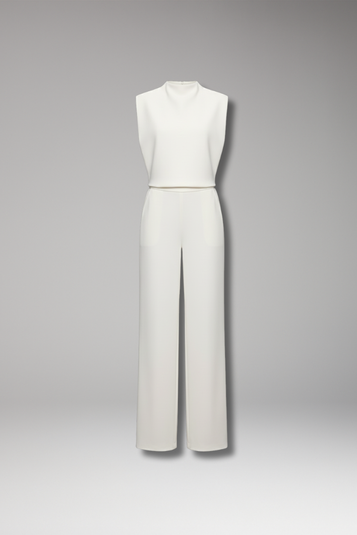 Women’s Jumpsuit with Sleeveless Upper and Wide-Leg Design