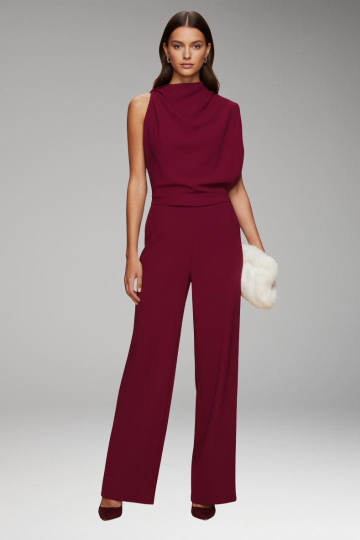 Women’s Jumpsuit with Sleeveless Upper and Wide-Leg Design