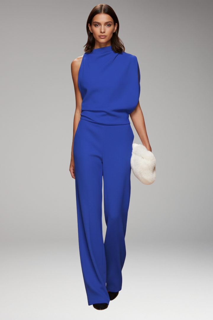 Women’s Jumpsuit with Sleeveless Upper and Wide-Leg Design