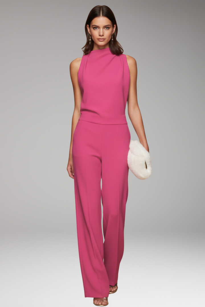 Women’s Jumpsuit with Sleeveless Upper and Wide-Leg Design
