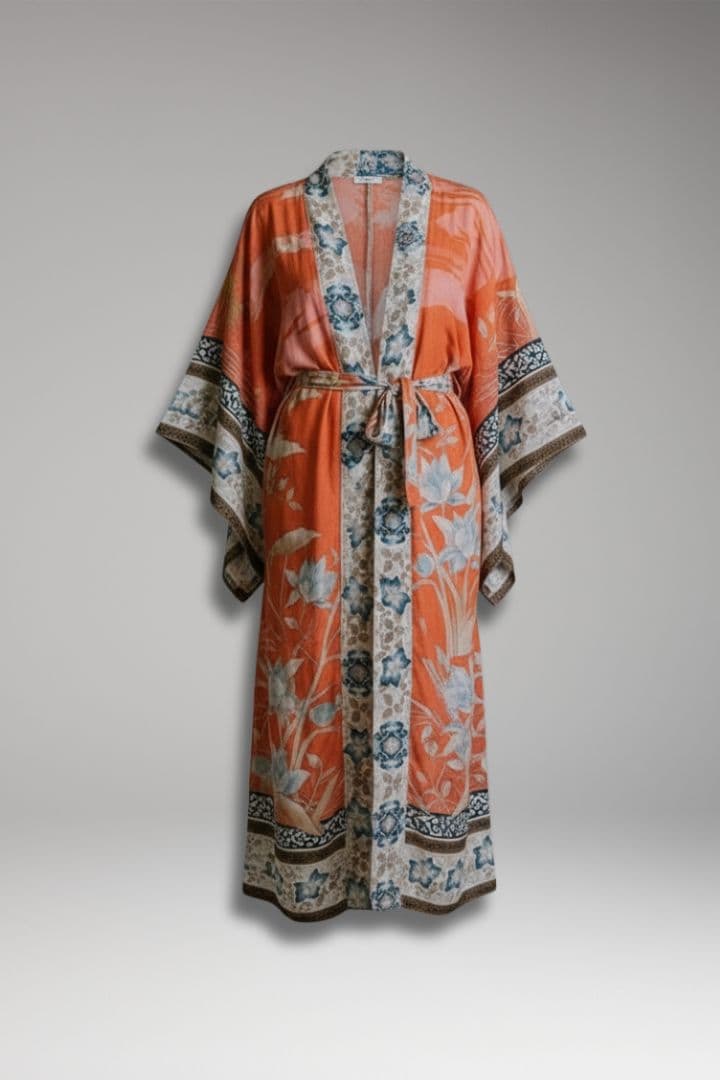 Women's Kimono with Open Front and Wide Sleeves