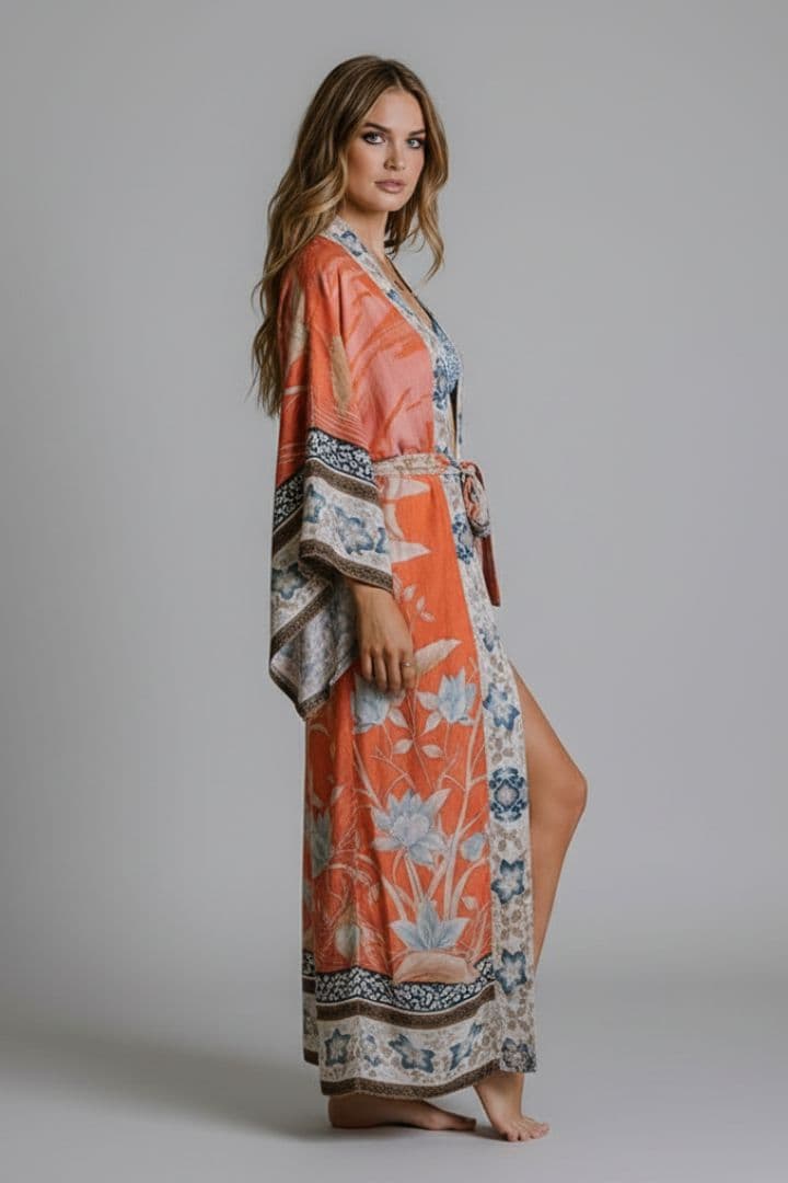 Women's Kimono with Open Front and Wide Sleeves