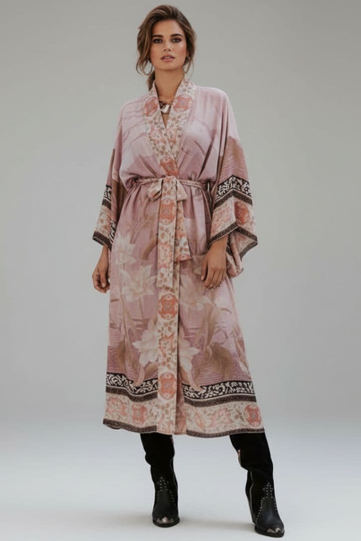 Women's Kimono with Open Front and Wide Sleeves