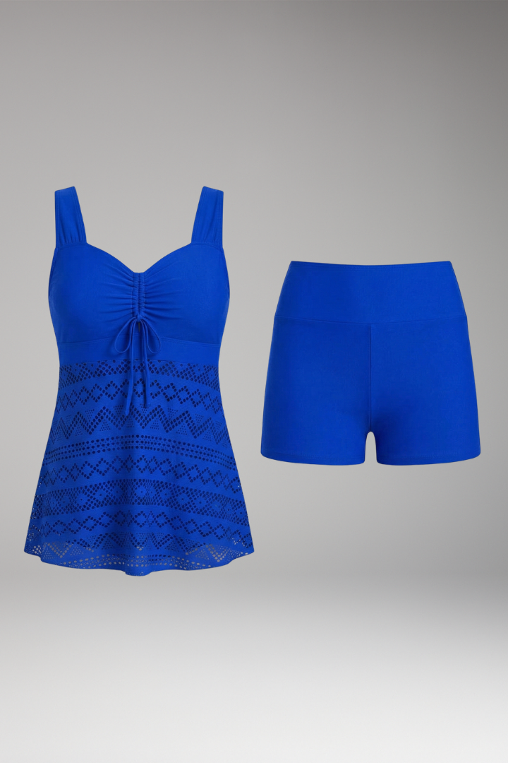 Women's Lace Swimsuit with Tank-Style Top and Skirted Bottom