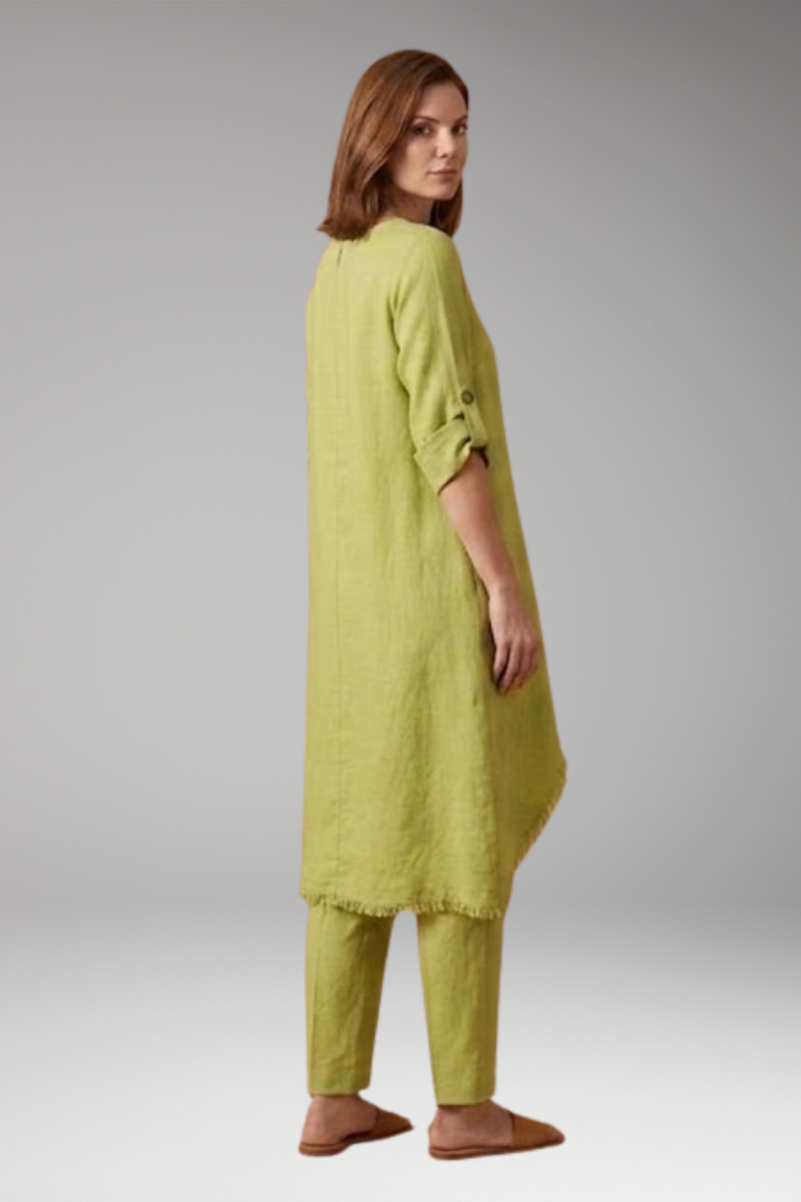 Women's Linen Blend Set with Relaxed Fit and Breathable Comfort