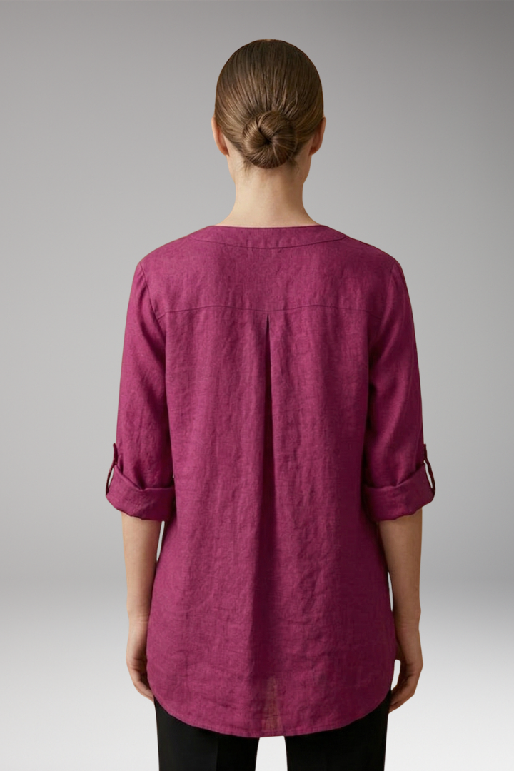 Women's Linen Blouse with Relaxed Fit and Breathable Comfort