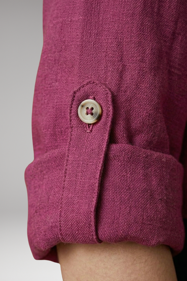 Women's Linen Blouse with Relaxed Fit and Breathable Comfort