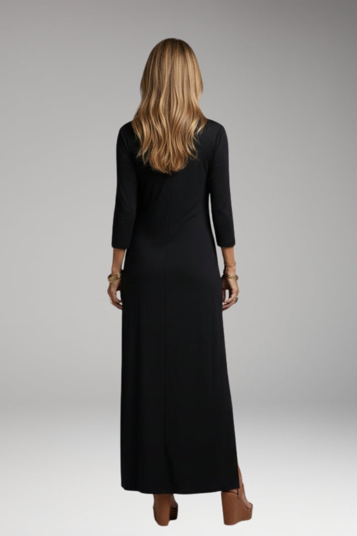 Women's Long Slimming Dress with Sleeveless Design and Stretch Fit