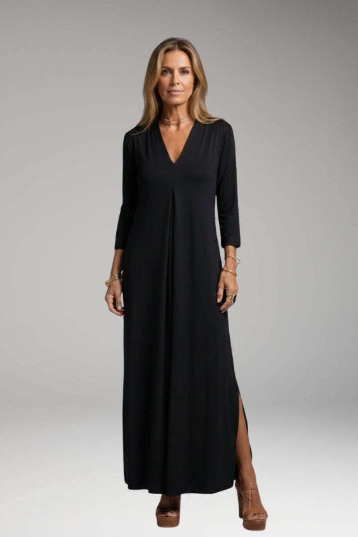 Women's Long Slimming Dress with Sleeveless Design and Stretch Fit