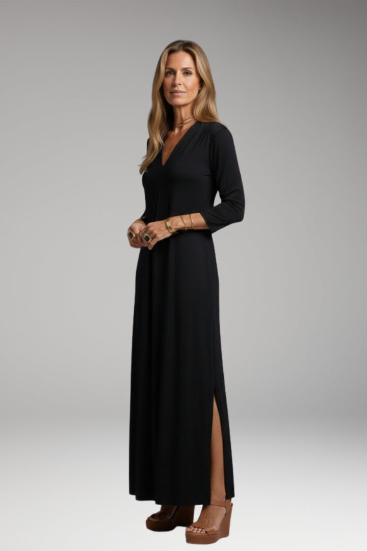 Women's Long Slimming Dress with Sleeveless Design and Stretch Fit