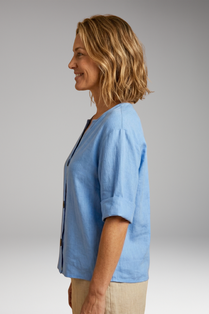 Women's Loose-Fitting Summer Blouse with Breathable Linen and Relaxed Fit