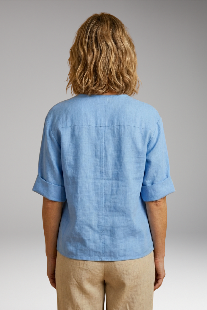 Women's Loose-Fitting Summer Blouse with Breathable Linen and Relaxed Fit