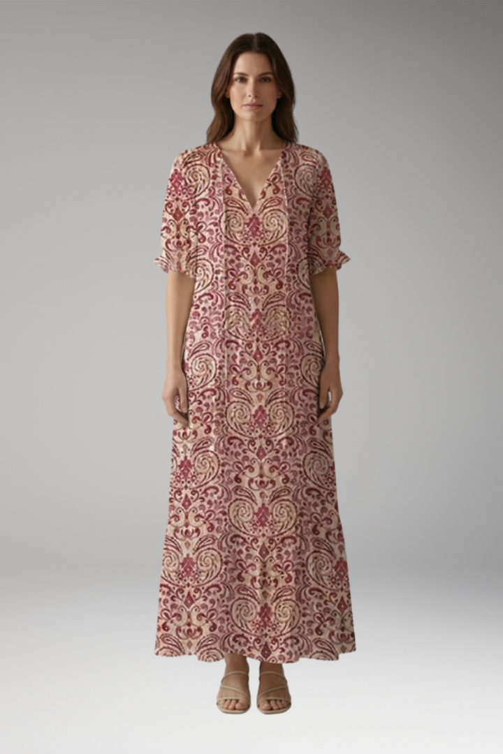 Women's Maxi Dress with Bohemian Design and Relaxed Fit