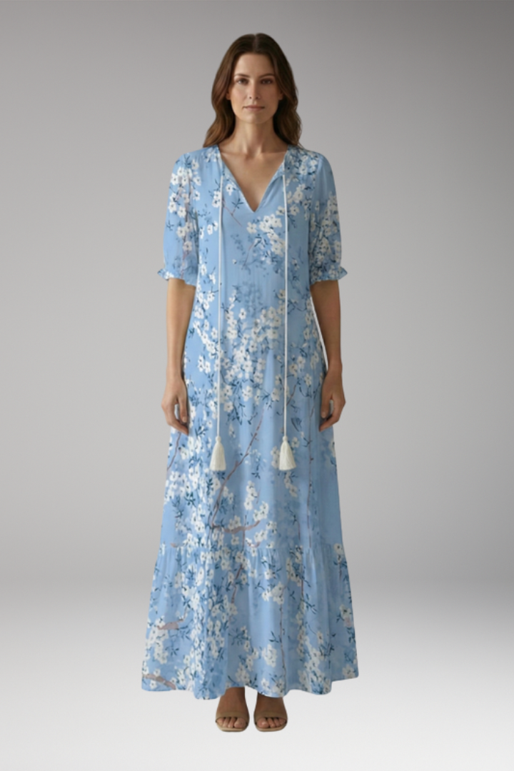 Women's Maxi Dress with Bohemian Design and Relaxed Fit