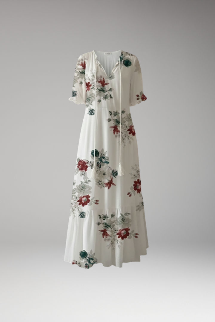 Women's Maxi Dress with Bohemian Design and Relaxed Fit