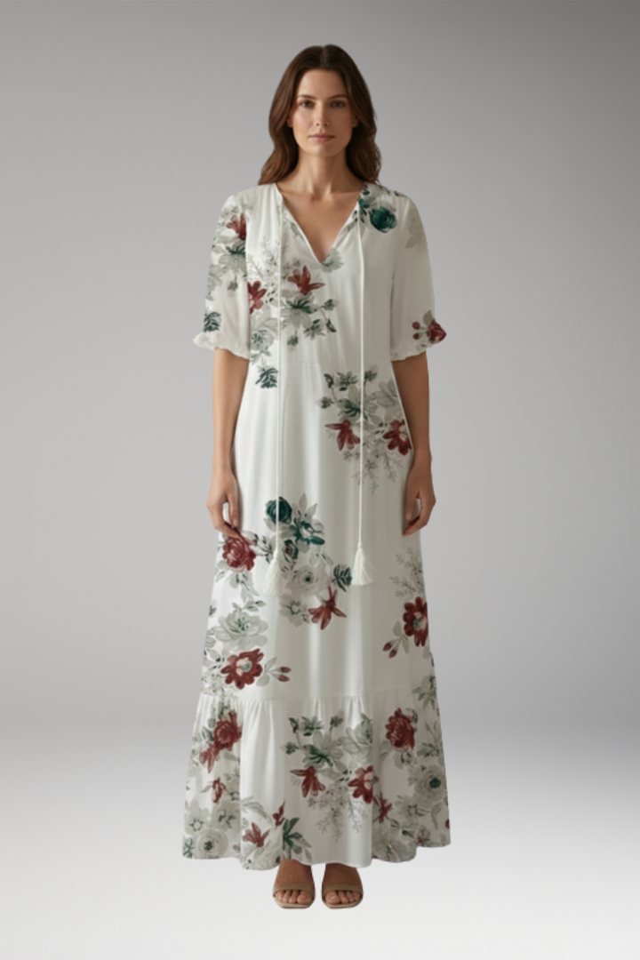 Women's Maxi Dress with Bohemian Design and Relaxed Fit