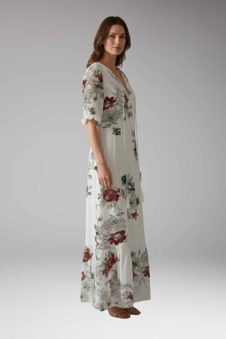 Women's Maxi Dress with Bohemian Design and Relaxed Fit