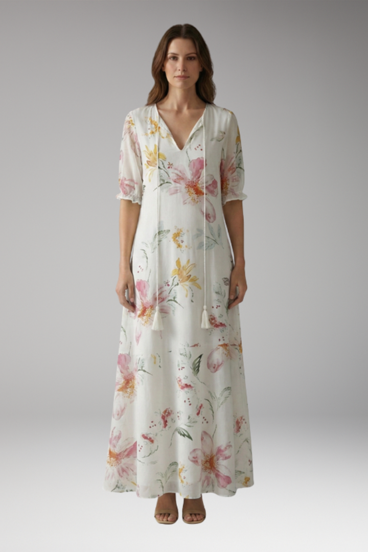 Women's Maxi Dress with Bohemian Design and Relaxed Fit