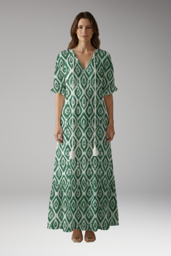 Women's Maxi Dress with Bohemian Design and Relaxed Fit