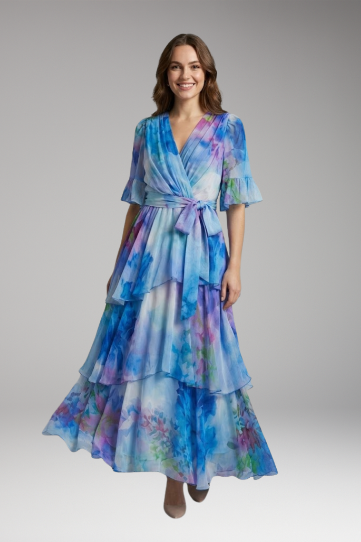 Women's Maxi Dress with Bohemian Print and Flowing Silhouette