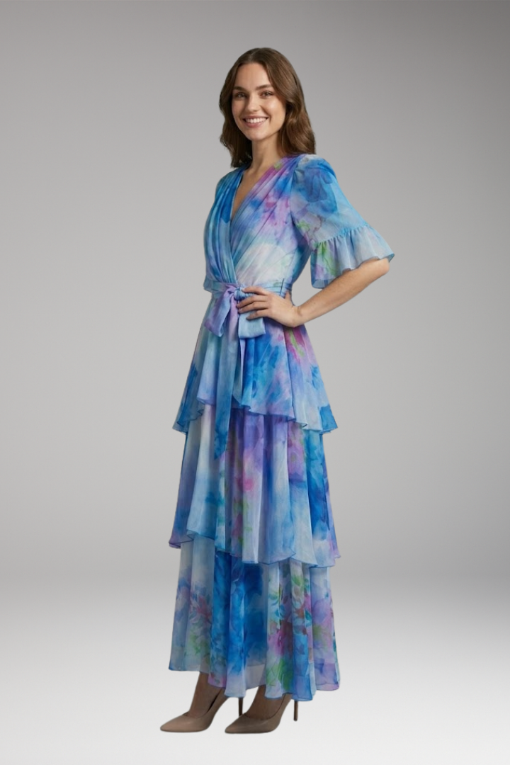 Women's Maxi Dress with Bohemian Print and Flowing Silhouette