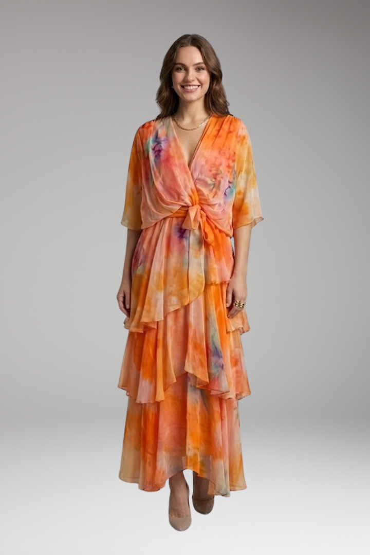 Women's Maxi Dress with Bohemian Print and Flowing Silhouette
